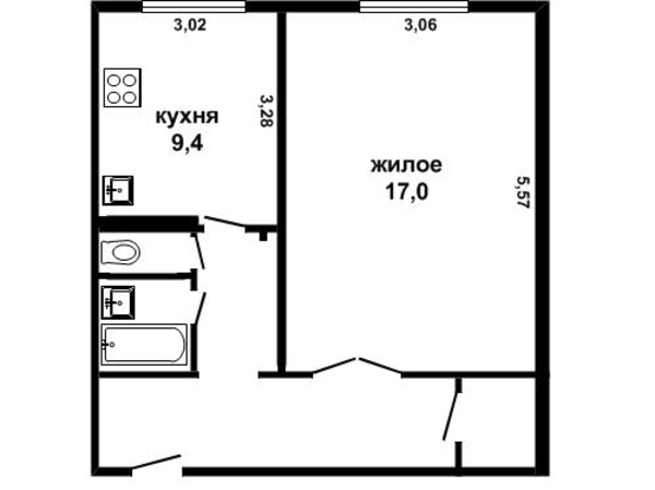 1-комнатная квартира с ремонтом